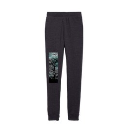 Black Trees teal turquoise gray Space Kids Joggers
