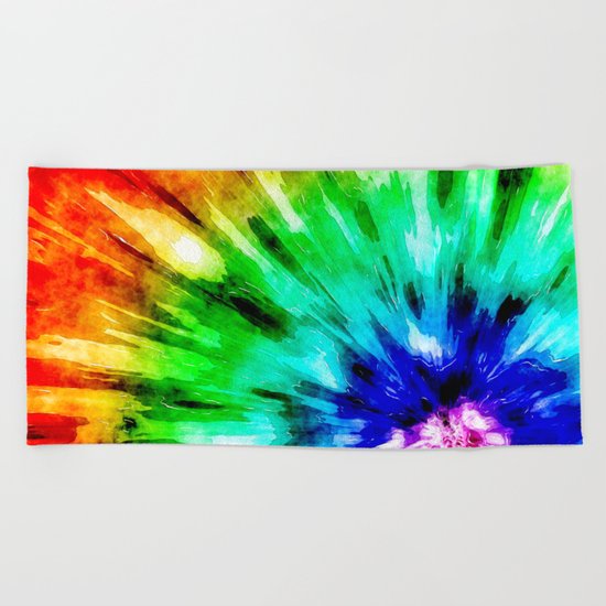 Tie Dye Meets Watercolor Beach Towel