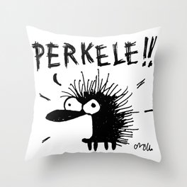 The Cursing Hedgehog - PERKELE!! Throw Pillow