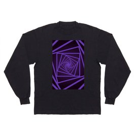 Black & Purple Color Psychedelic Design Long Sleeve T-shirt