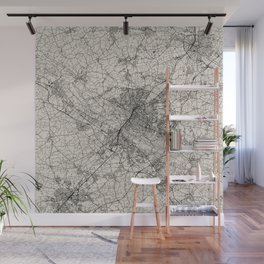 Germany, Bielefeld - Black and White Authentic Map  Wall Mural