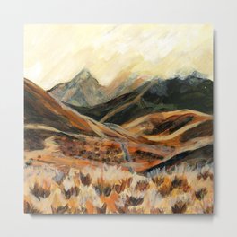 Golden Mountain Landscape Metal Print