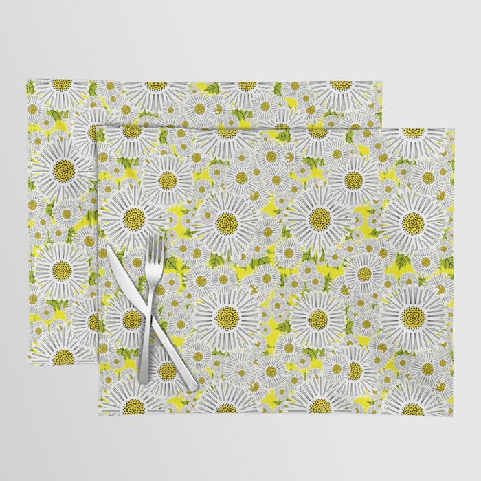 Daisy Field Modern Spring Flowers Yellow Placemat