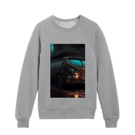 Vintage Van on the Streets of São Paulo 1: A Series of Digital Illustrations that Blend the Past with the Present Kids Crewneck
