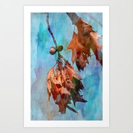 Acorns and oak leaves Art Print