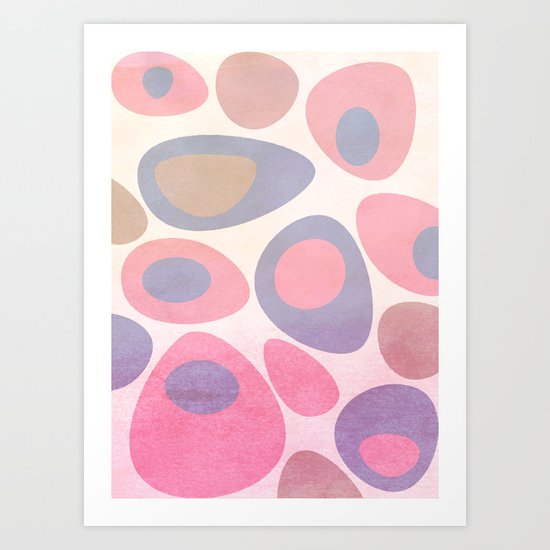 Mod Egg Textured Pink Art Print