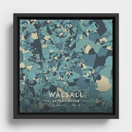 Walsall, United Kingdom - Cream Blue Framed Canvas