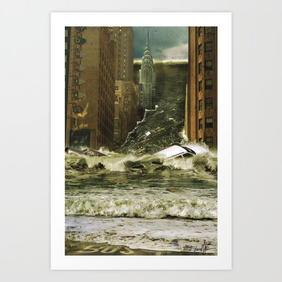 Water vs City Art Print