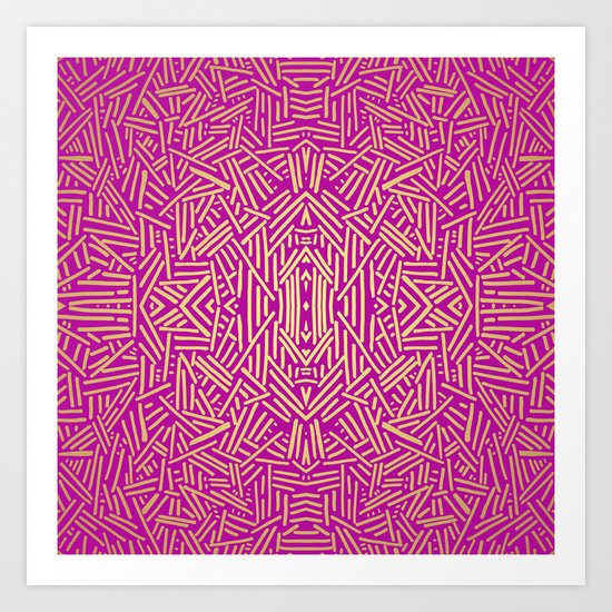 Radiate (Yellow/Ochre Raspberry) Art Print