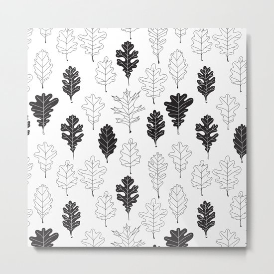 Oak leaves pattern design Metal Print