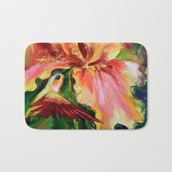 Hummingbird and lily Bath Mat