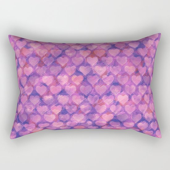Pink hearts pattern Rectangular Pillow