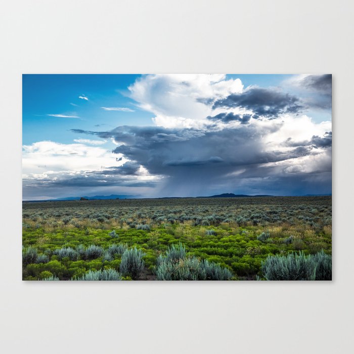 Desert Rain - Summer Thunderstorms Near Taos New Mexico Canvas Print