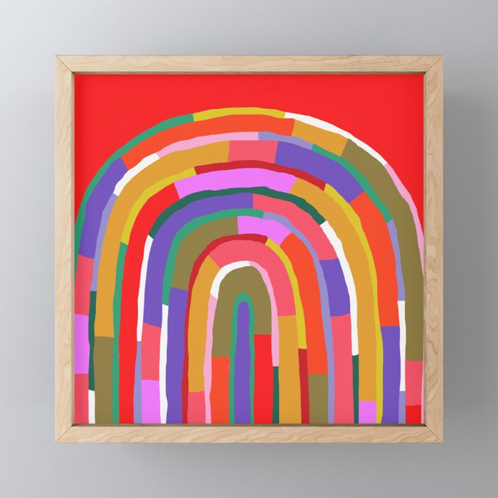 Banded Rainbow Framed Mini Art Print
