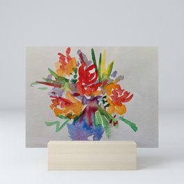 Blue Flower Bowl Mini Art Print