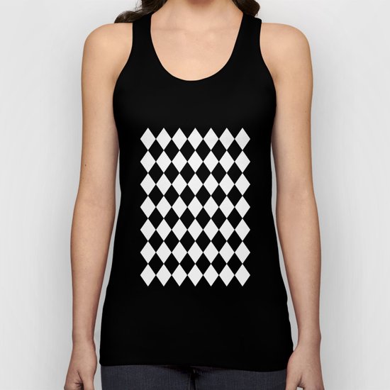 Diamonds (Black/White) Unisex Tank Top