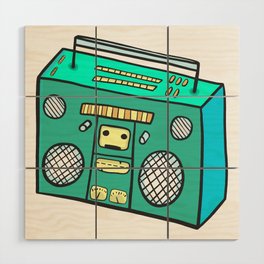 The Turquoise Boombox Wood Wall Art