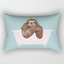 Sloth in Bathtub  Rectangular Pillow