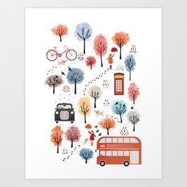 London transport with an adult female Art Print