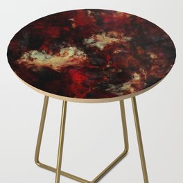 Abstract dark warm impressionism Side Table