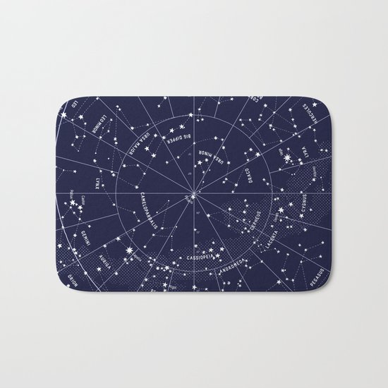 Constellation Map Indigo Bath Mat