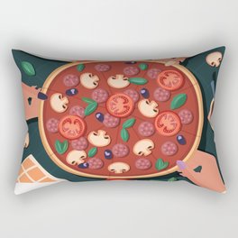 Sharing pizza Rectangular Pillow