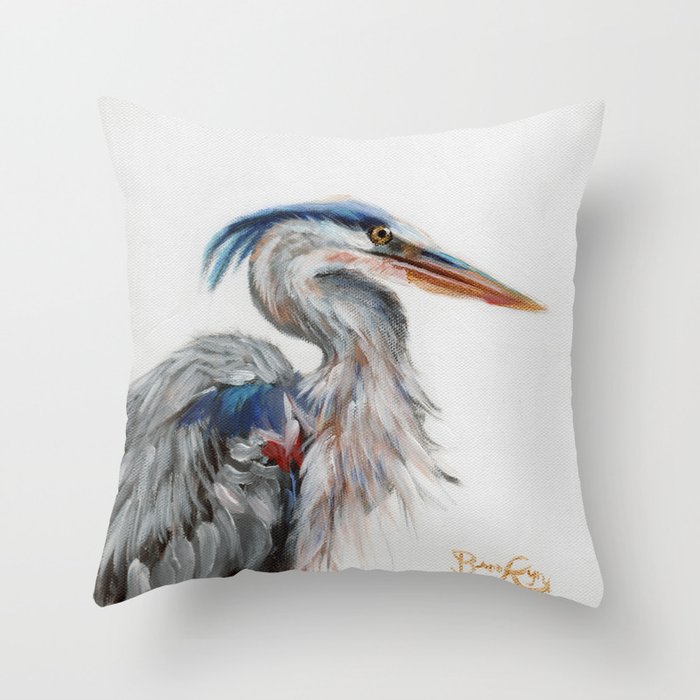 Blue Heron Throw Pillow