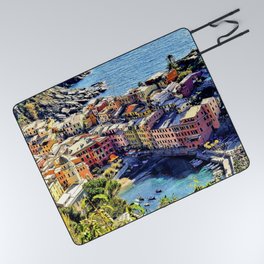 Cinque Terre Vernazza Village Mediterranean Coast, Italy Picnic Blanket