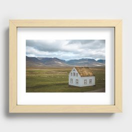 House in nice Landscape Iceland Recessed Framed Print