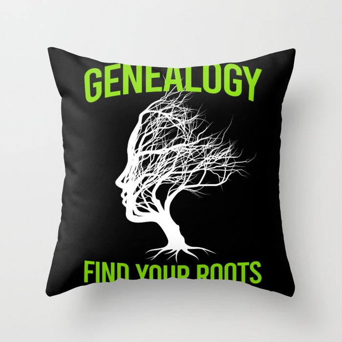 Genealogy Find Your Roots Dna Family Throw Pillow
