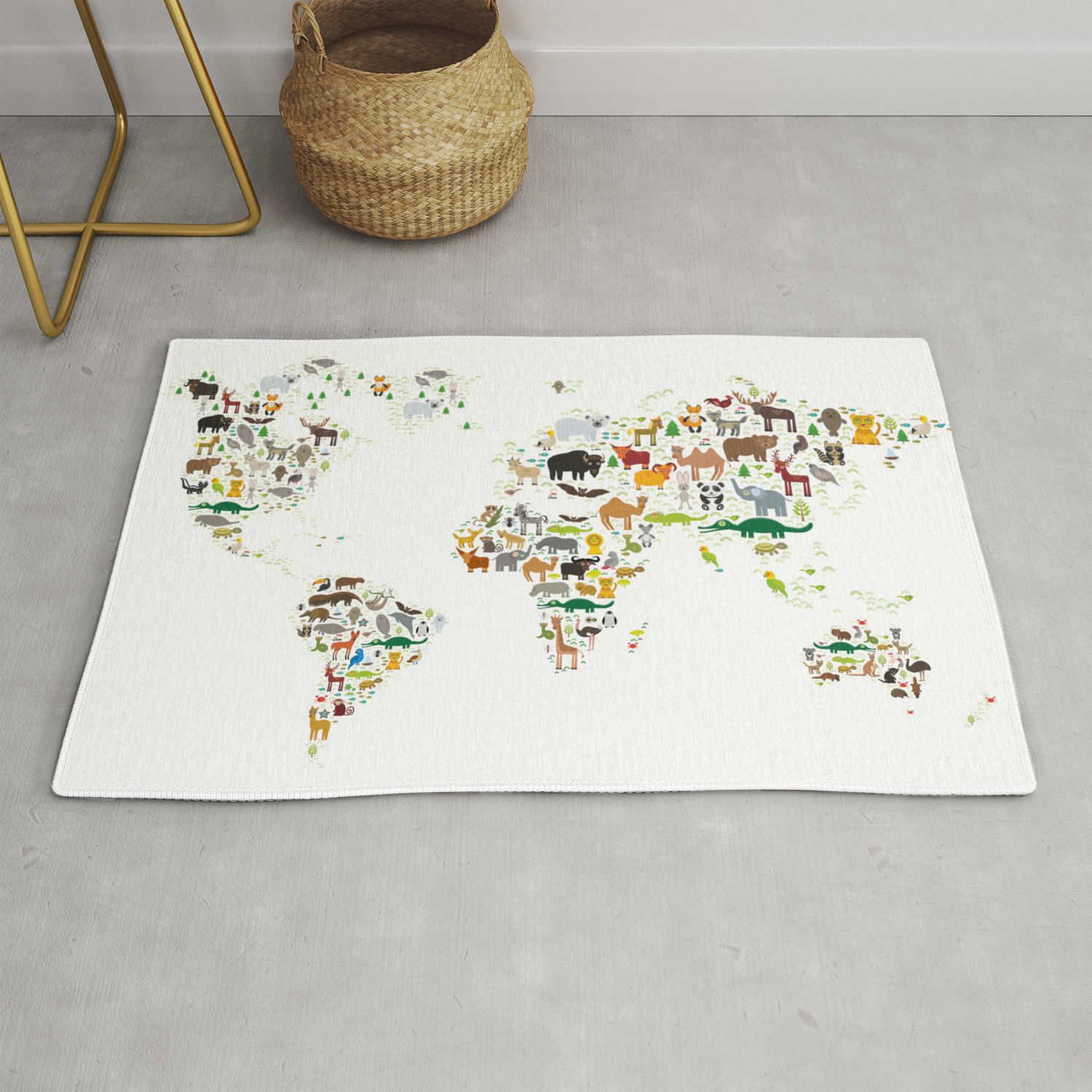 Details about   3D Cartoon Animals 786NAO World Map Non Slip Rug Mat Elegant Photo Carpet Fay