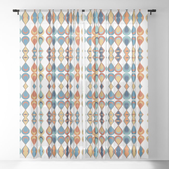 Mid Century Drop Pattern Sheer Curtain