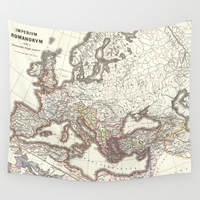 Vintage Map of The Roman Empire (1865) Wall Tapestry