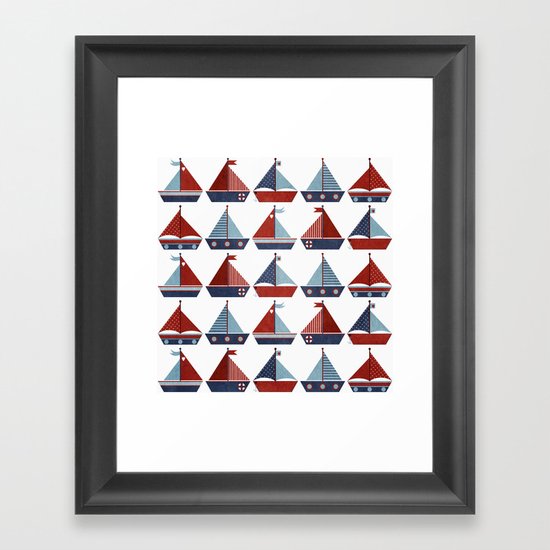 My Little Sail Boat. Framed Art Print