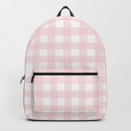 Pastel pink gingham pattern Backpack