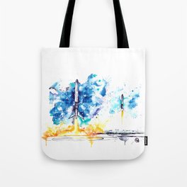 Falcon Heavy Side Boosters Landing Tote Bag