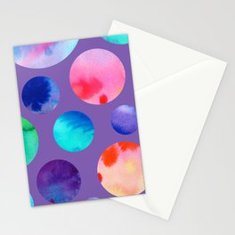 Watercolor Polka Dots Stationery Card