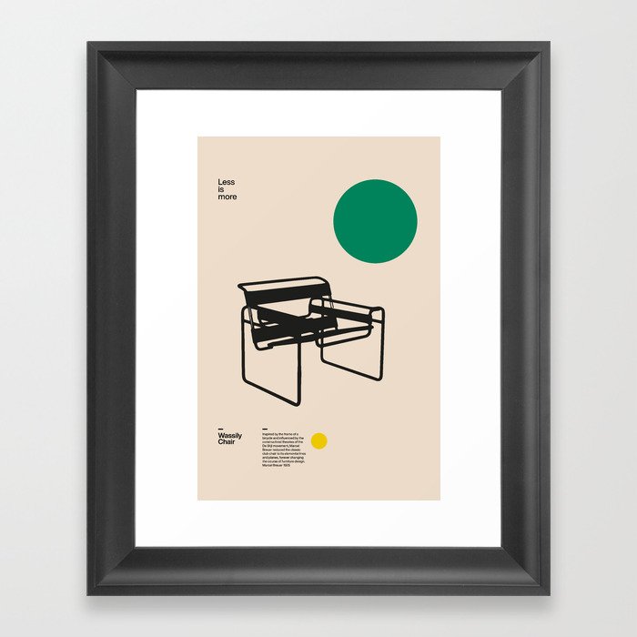 Poster Wassily Chair, Marcel Breuer, Minimal Furniture Bauhaus Design Framed Art Print