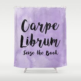 Carpe Librum Purple Shower Curtain