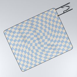 Check II - Baby Blue Twist — Checkerboard Print Picnic Blanket