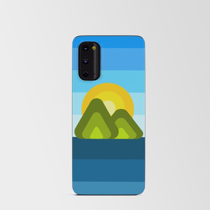 Thick Lines Mountains Sun and Sea Android Card Case