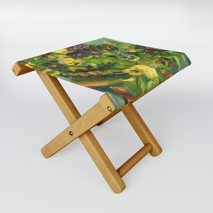 Vincent van Gogh "Basket of Pansies" Folding Stool