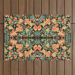 Seamless vintage chaotic decorative abstract floral pattern Outdoor Rug
