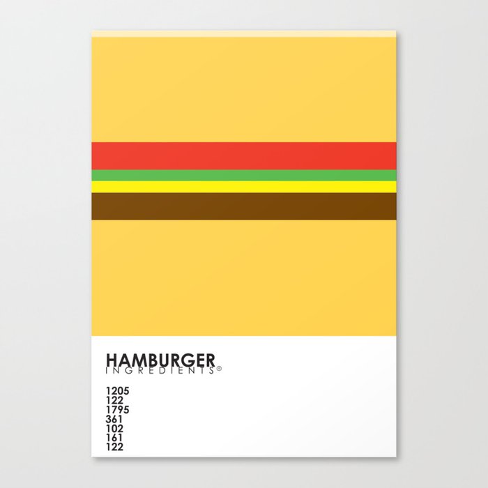 Pantone Food - Hamburger Canvas Print