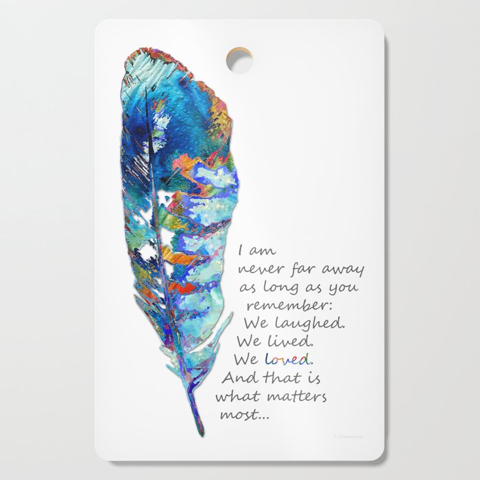 Comforting Art Colorful Feather - We Loved Cutting Board