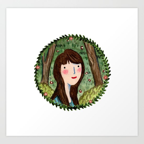 Self Portrait in Woodland Art Print