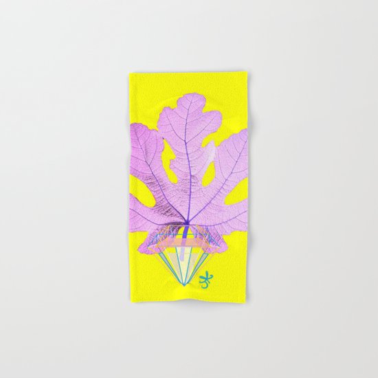 Fig Leaf Diamond Christmas Yellow Golden Hand & Bath Towel
