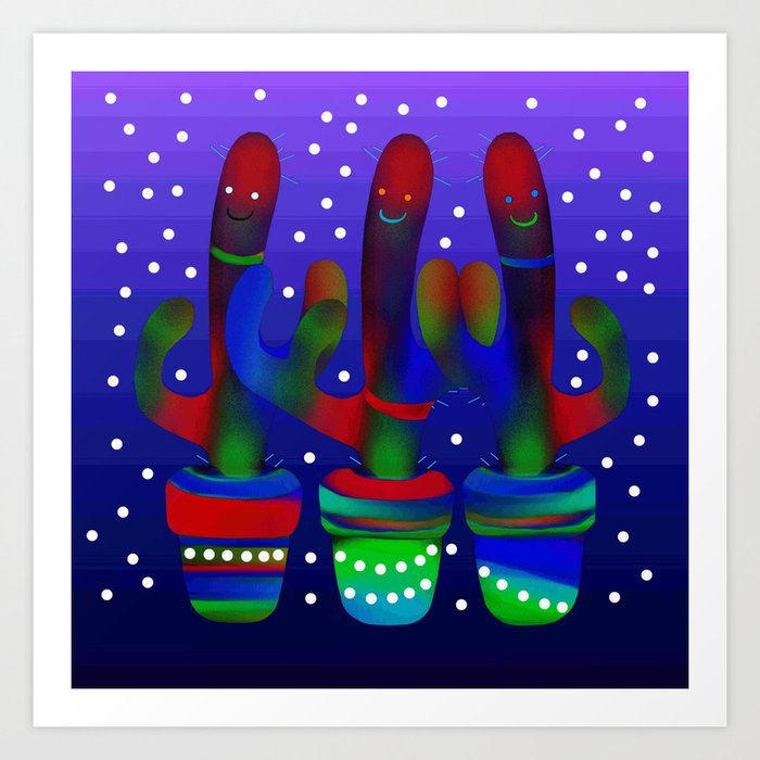 Cactus Rainbow 03 Art Print
