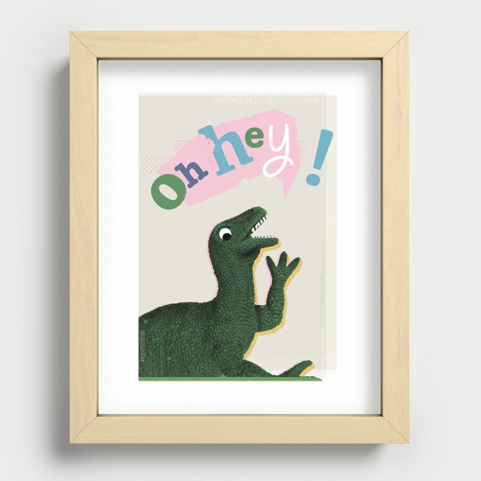 Dinosaur hey! Recessed Framed Print