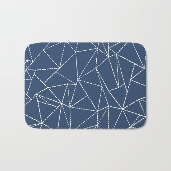 Ab Dotted Lines Navy Bath Mat
